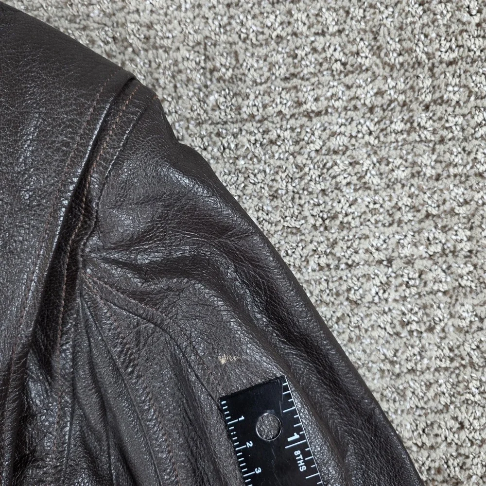 70s Vintage Imperial USN G-1 Flyers Jacket Brown Leather Military Size 42
